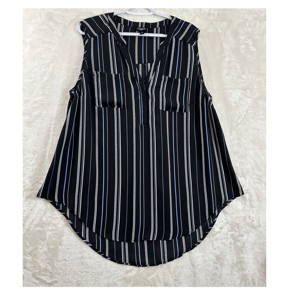 Torrid Black Harper Pinstripe Sleeveless Top 1 1X Flowy